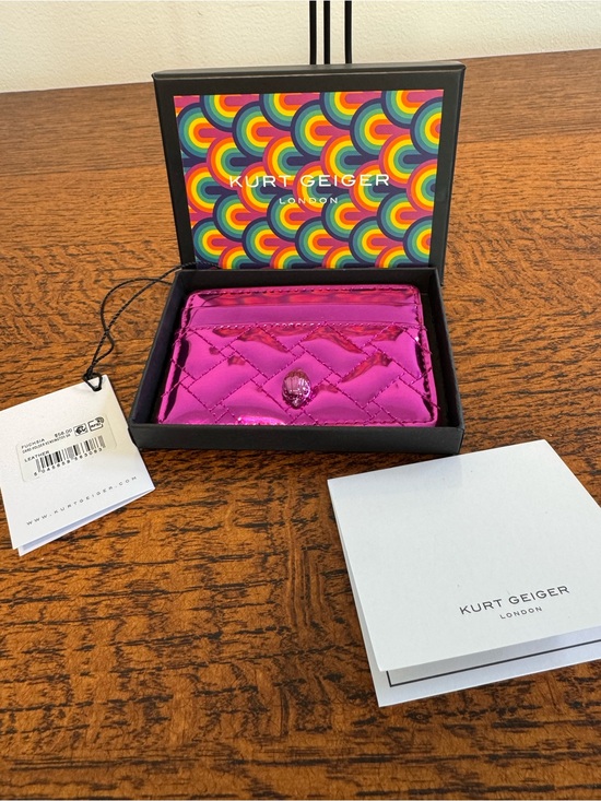 Kurt Geiger Accessories - NWT Kurt Geiger Metallic Fuchsia Quilted Card Holder